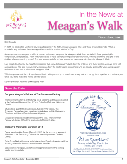 Meagan’s Walk In the News at  December, 2011