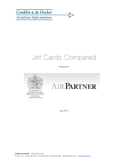 Jet Cards Compared Prepared for May 2013 Conklin &amp; de Decker