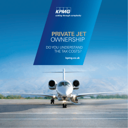 PrIVATe jeT oWnERSHIP Do yoU UnDERSTAnD THE TAX CoSTS?