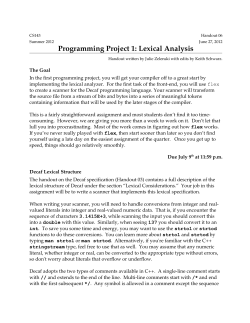 Programming Project 1: Lexical Analysis