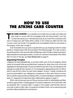 T How to use tHe atkins carb counter