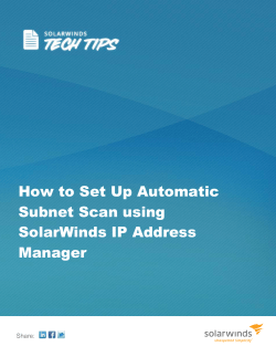 How to Set Up Automatic Subnet Scan using SolarWinds IP Address Manager