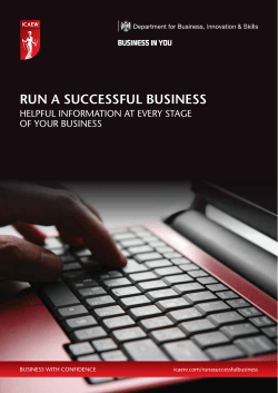 RUN A SUCCESSFUL BUSINESS HELPFUL INFORMATION AT EVERY STAGE OF YOUR BUSINESS