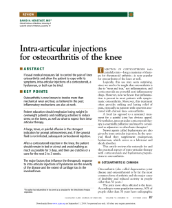 Intra-articular injections for osteoarthritis of the knee I ■