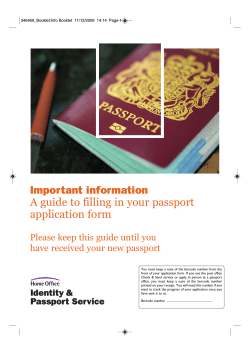 Important information A guide to filling in your passport application form