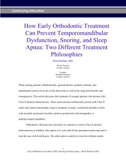 How Early Orthodontic Treatment Can Prevent Temporomandibular Dysfunction, Snoring, and Sleep