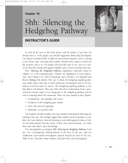 Shh: Silencing the Hedgehog Pathway INSTRUCTOR’S GUIDE Chapter 10: