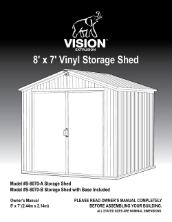 8' x 7' Vinyl Storage Shed Model #S-8070-A Storage Shed