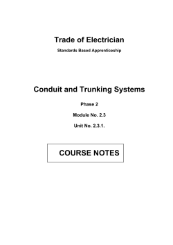 Trade of Electrician Conduit and Trunking Systems COURSE NOTES Phase 2