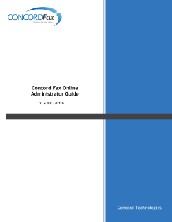 Concord Fax Online Administrator Guide Concord Technologies