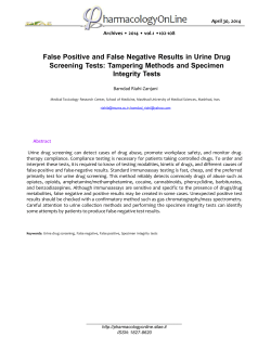 False Positive and False Negative Results in Urine Drug
