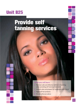 Provide self tanning services Unit B25 What you will learn