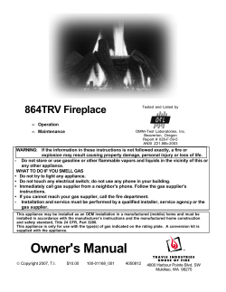 864TRV Fireplace • Operation Maintenance
