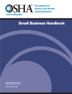 Small Business Handbook Small Business Safety and Health Management Series OSHA 2209-02R 2005