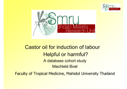 Castor oil for induction of labour Helpful or harmful? Machteld Boel