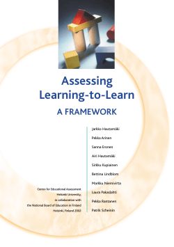 Assessing Learning-to-Learn A FRAMEWORK