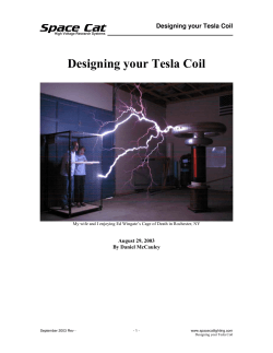 Designing your Tesla Coil August 29, 2003 By Daniel McCauley