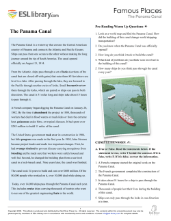 Famous Places The Panama Canal Pre-Reading Warm Up Questions