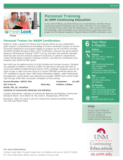 Personal Training at UNM Continuing Education