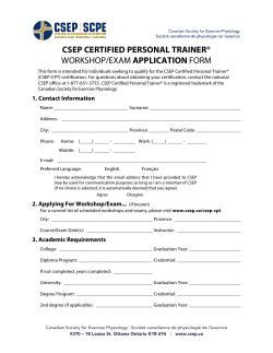 CSEP CERTIFIED PERSONAL TRAINER® APPLICATION