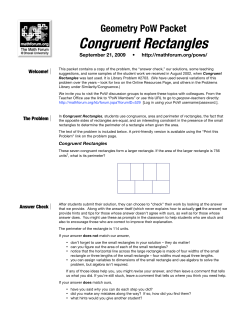 Congruent Rectangles Geometry PoW Packet Welcome!