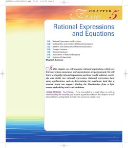 5 Five Rational Expressions and Equations