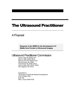 The Ultrasound Practitioner A Proposal  Ultrasound Practitioner Commission