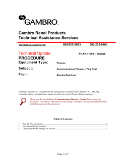 Gambro Renal Products Technical Assistance Services PROCEDURE