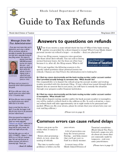 Guide to Tax Refunds W