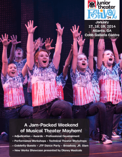 A Jam-Packed Weekend of Musical Theater Mayhem! January 17, 18, 19, 2014