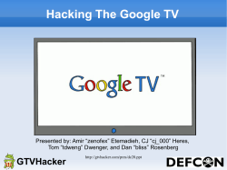 Hacking The Google TV