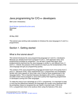 Java programming for C/C++ developers