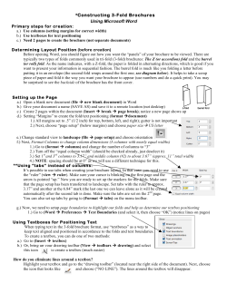 Using Microsoft Word Constructing 3-Fold Brochures