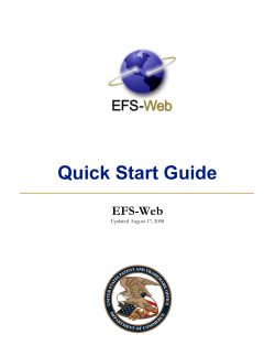 Quick Start Guide EFS-Web Updated August 17, 2008