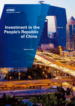Investment in the People’s Republic of China