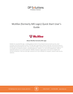 McAfee (formerly MX Logic) Quick Start User’s Guide