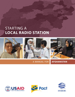LOCAL RADiO stAtiOn A MAnuAl for AfghAnistAn
