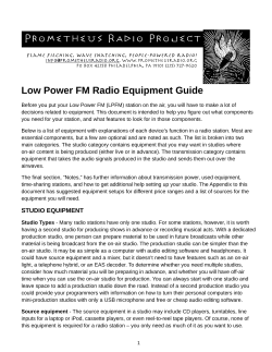 Low Power FM Radio Equipment Guide