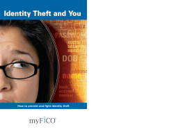 Identity Theft and You How to prevent and fight identity theft