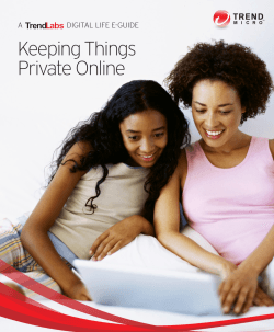 Keeping Things Private Online
