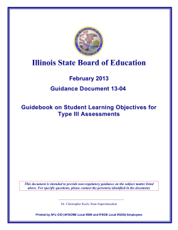 Illinois State Board of Education February 2013 Guidance Document 13-04