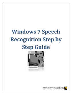 Windows 7 Speech Recognition Step by Step Guide