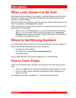 When Lotto Games Can Be Sold lotto games