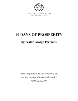 40 DAYS OF PROSPERITY by Pastor George Pearsons