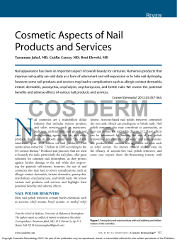 Cosmetic Aspects of Nail Products and Services R
