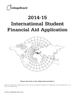 2014-15 International Student Financial Aid Application
