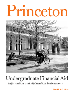 Princeton Undergraduate Financial Aid Information and Application Instructions