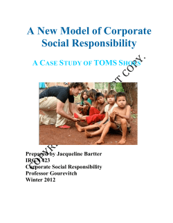 A New Model of Corporate Social Responsibility  A