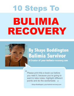 BULIMIA RECOVERY 10 Steps To