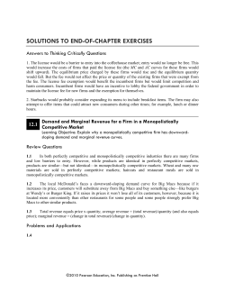 SOLUTIONS TO END-OF-CHAPTER EXERCISES Thinking Critically